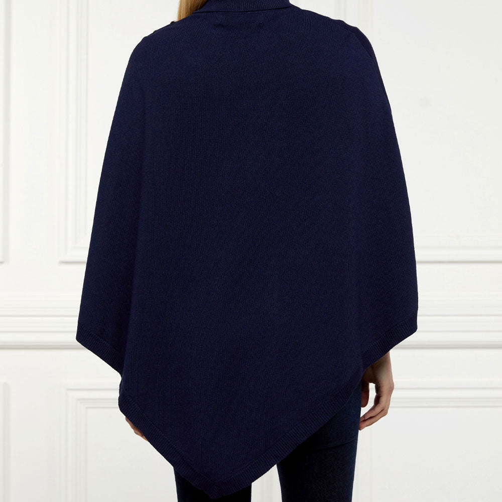 Roll Neck Cape - Ink Navy