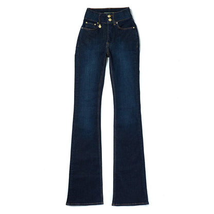 High Rise Flared Jean - Deep Indigo