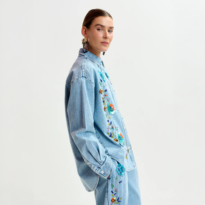 Icksonville Sequin Denim Shirt - Navy