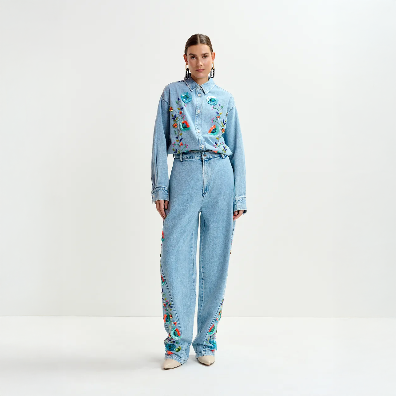 Icksonville Sequin Denim Shirt - Navy