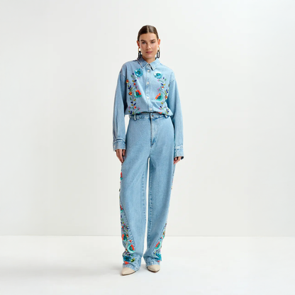 Icksonville Sequin Denim Shirt - Navy