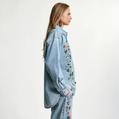 Icksonville Sequin Denim Shirt - Navy