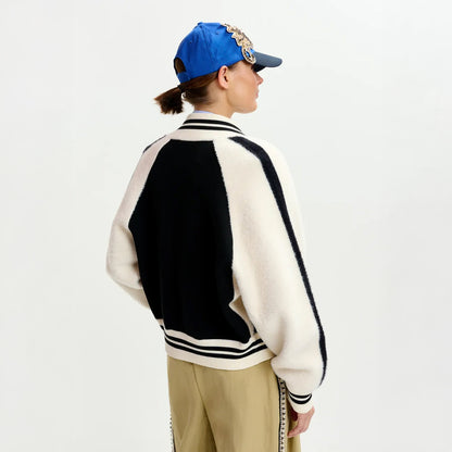 Idol Knitted Bicolour Jacket - Black