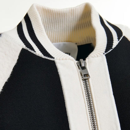 Idol Knitted Bicolour Jacket - Black