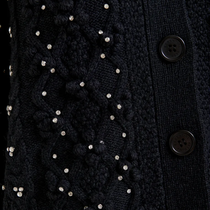 Iltmate Rhinestone Cardigan - Black