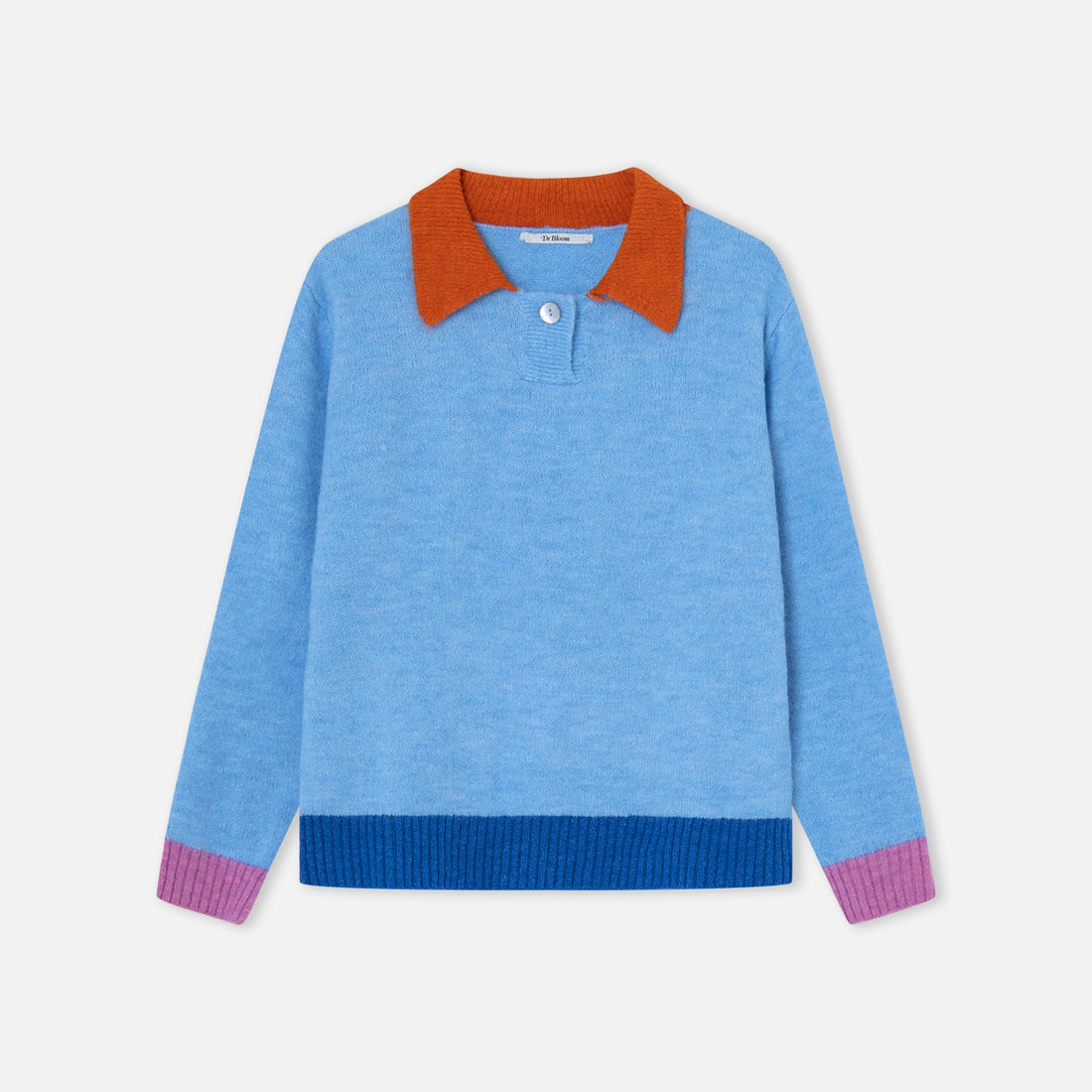 Danza Contrast Collar Jumper - Blue Red