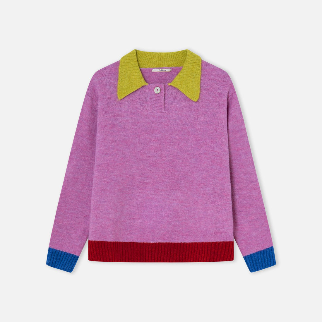 Danza Contrast Collar Jumper - Pink Yellow