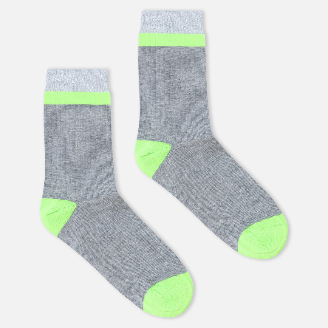 Contrast Toe Heal Sock - Green