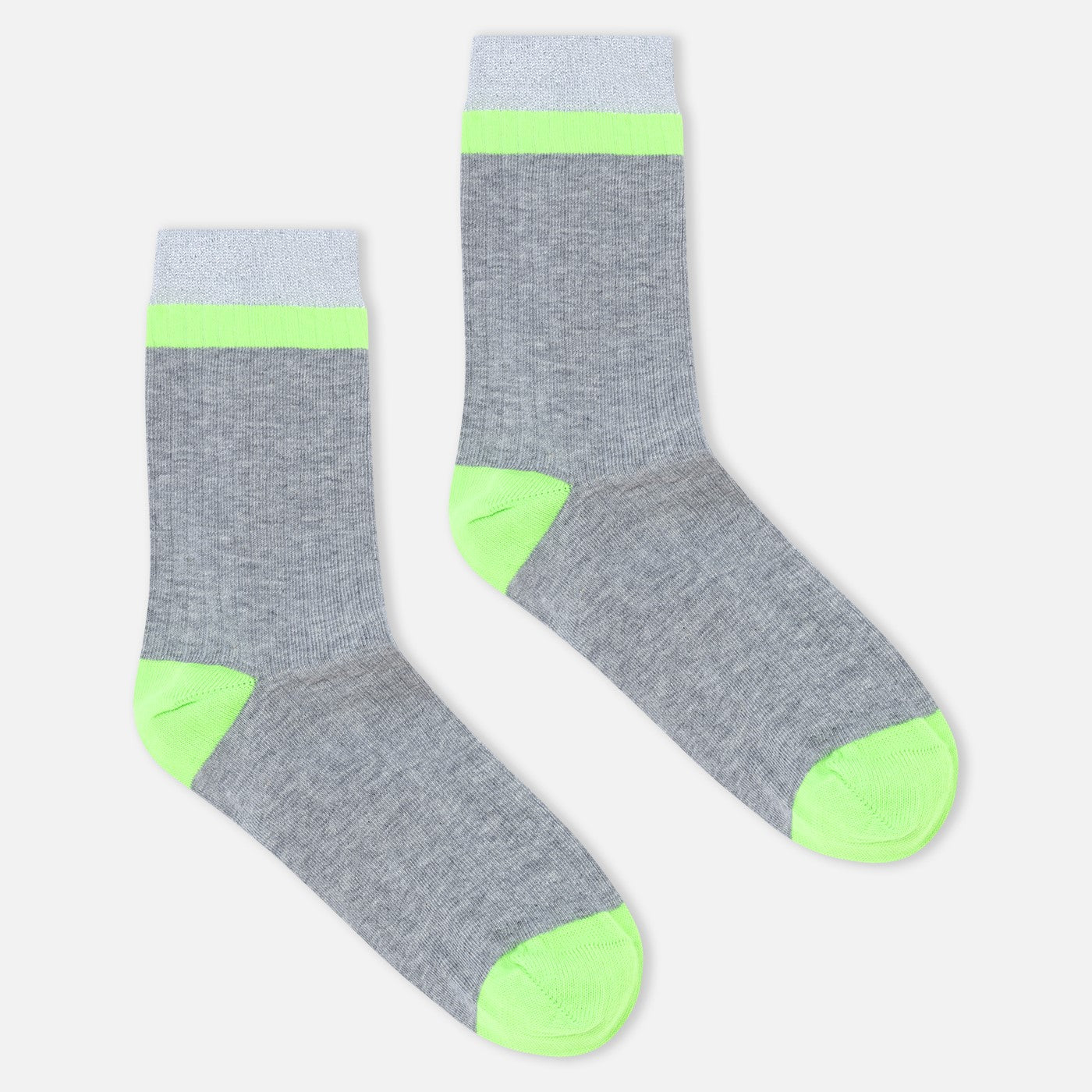 Contrast Toe Heal Sock - Green