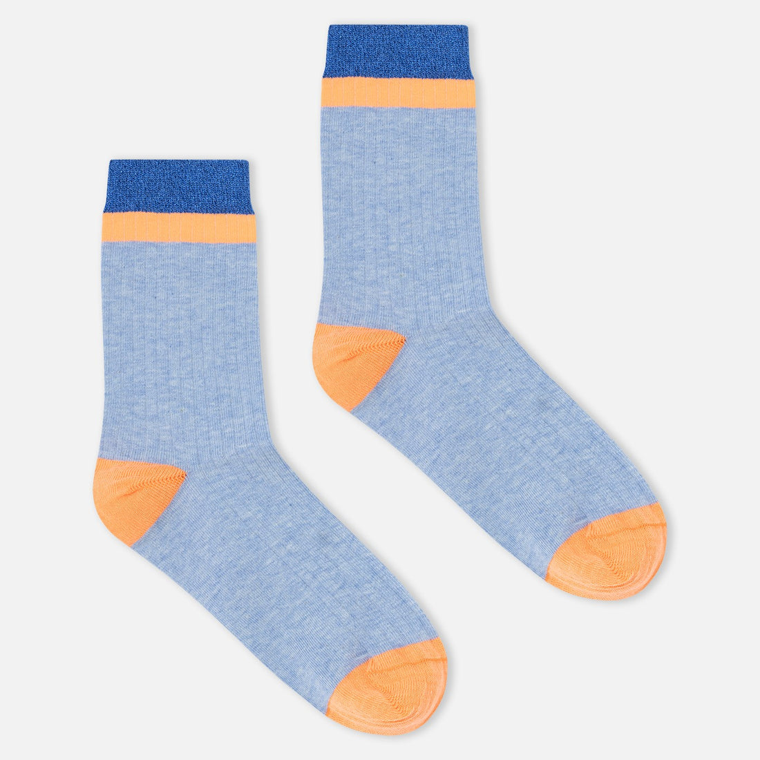 Contrast Toe Heal Sock - Orange