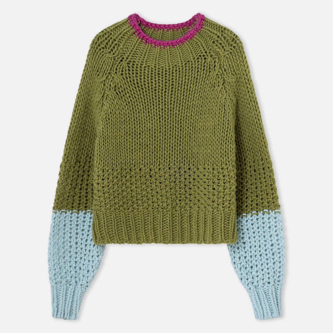 Tamborito Contrast Cuff Jumper - Green