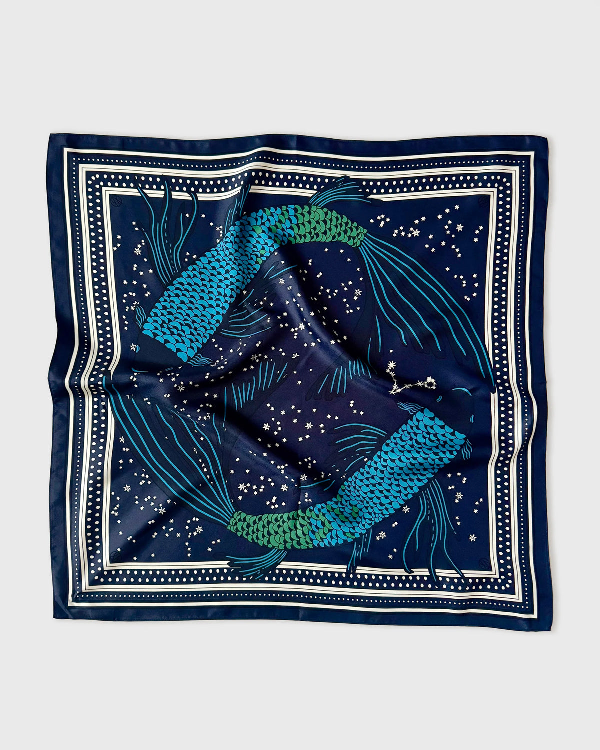 Pisces Silk Scarf - Blue