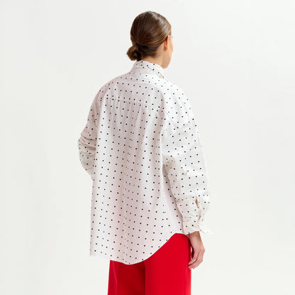 Imoverit Pussy Bow Tie Shirt - Combo Off White