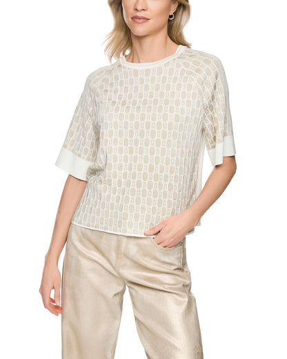 Intarsia Knitted Tee - Cream