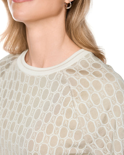 Intarsia Knitted Tee - Cream