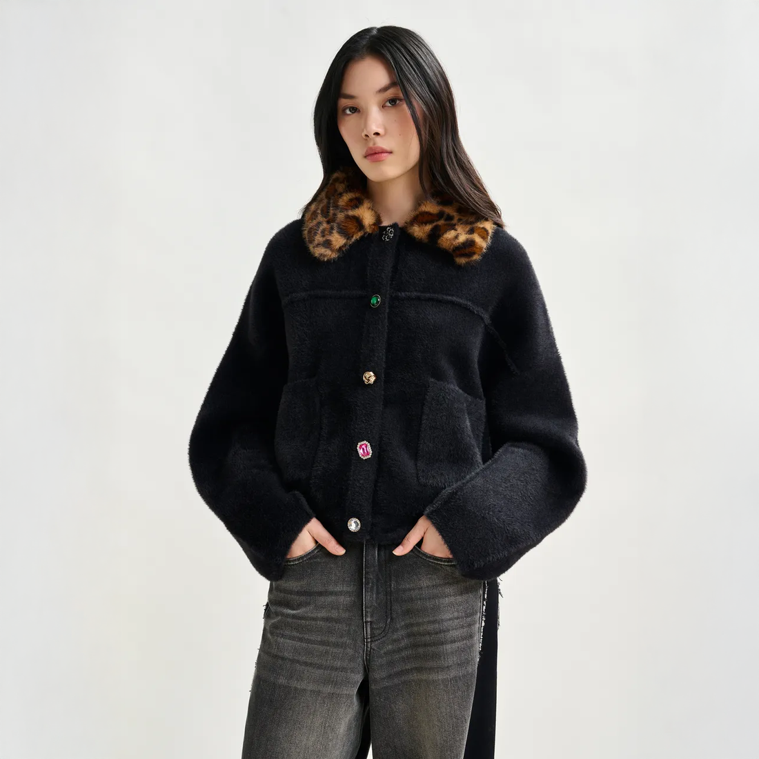 Intention Jacket With Collar - Black