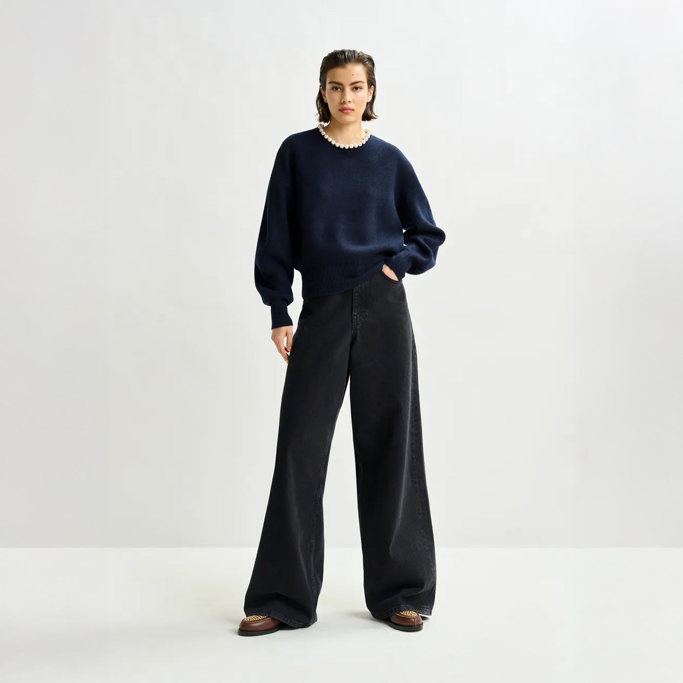 Inti Pullover With Beads - Navy