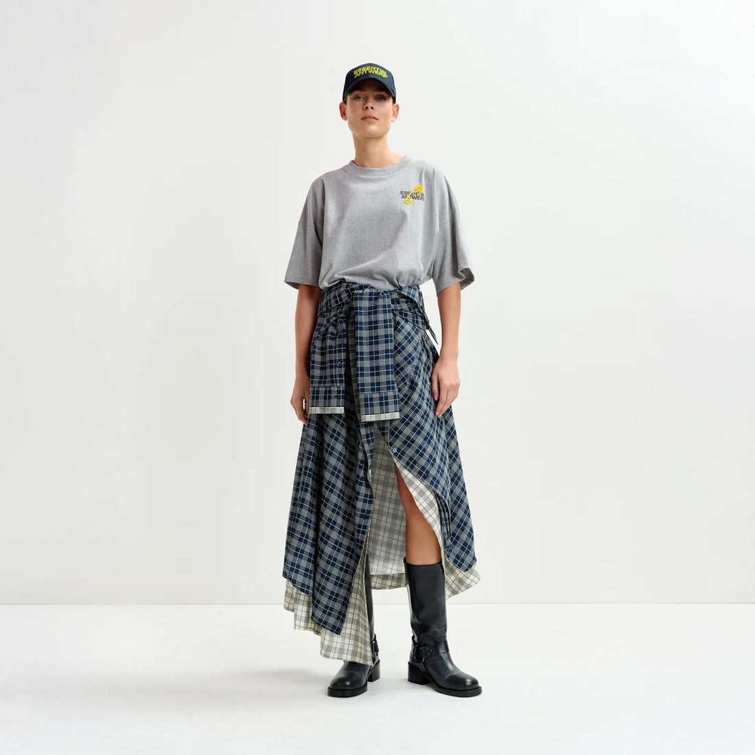 Ixchel Contrast Skirt - Navy