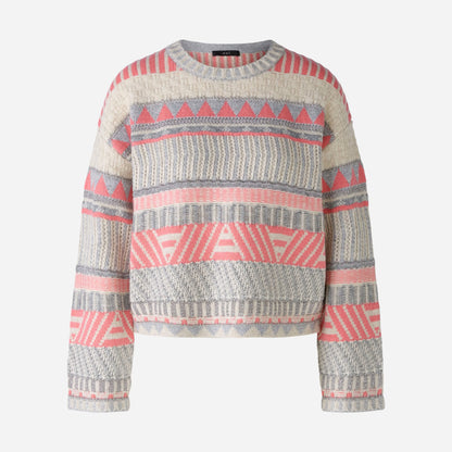 Intarsia Jumper - Pink Grey