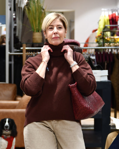 Oversize Roll Collar - Cocoa - Dark Brown