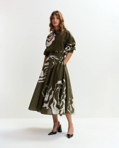 Jango Maxi Skirt - Olive Martini