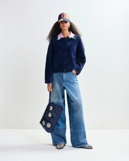 Jardener Knitted Cardigan - Dark Night