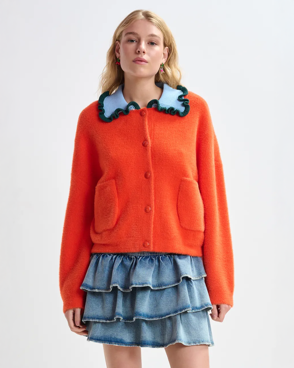 Jardener Knitted Cardigan - Nectarine