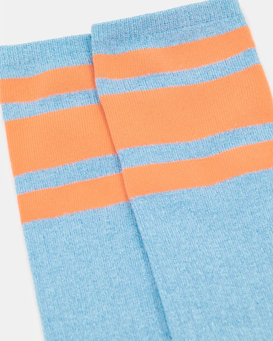 Jinnie Striped Lurex Socks - Basil Smash