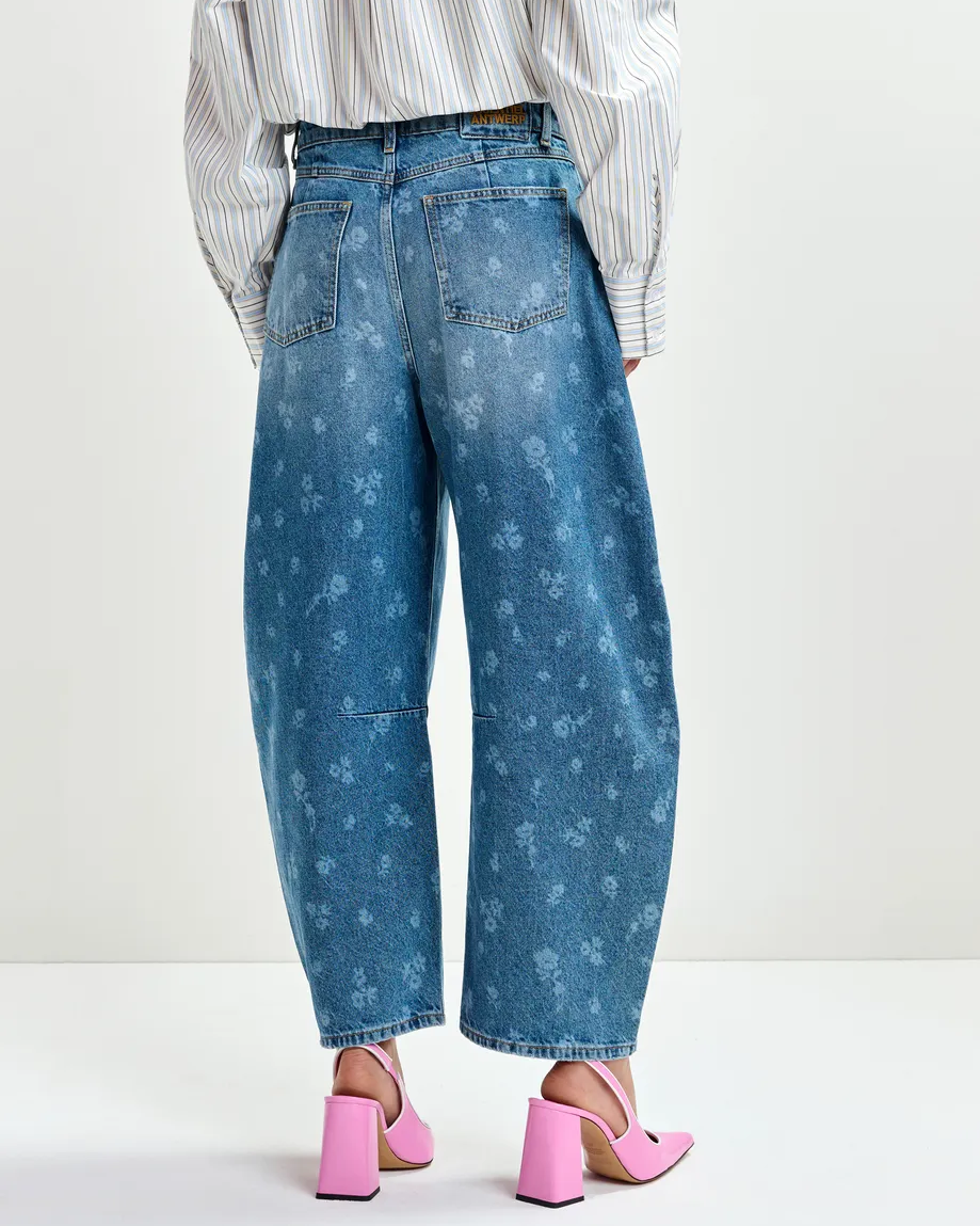 Jo1 Barrel Leg Jeans - Quiet Pool