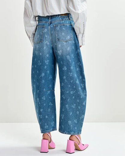 Jo1 Barrel Leg Jeans - Quiet Pool