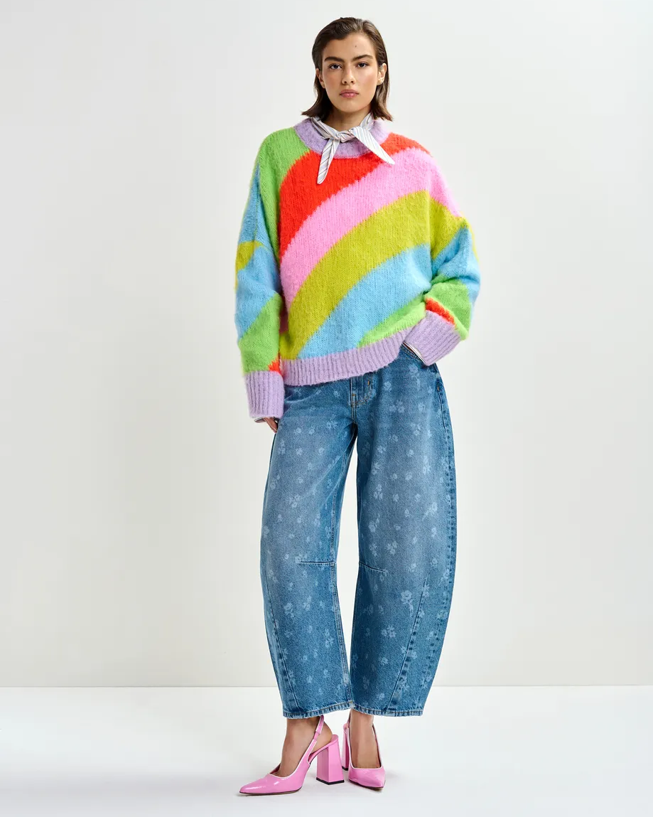 Jo1 Barrel Leg Jeans - Quiet Pool