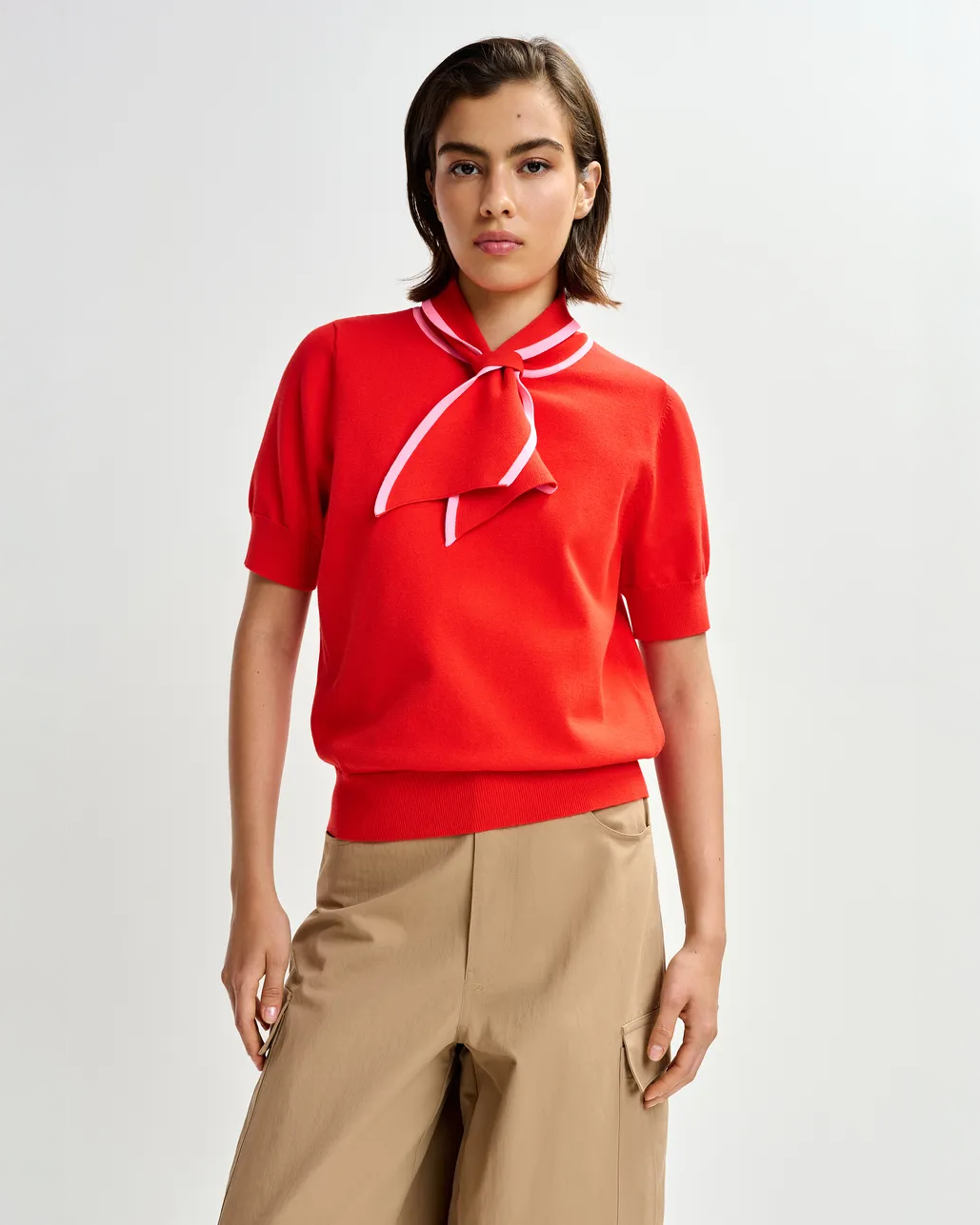 Jonda Contrast Colour Polo - Orange Brulee
