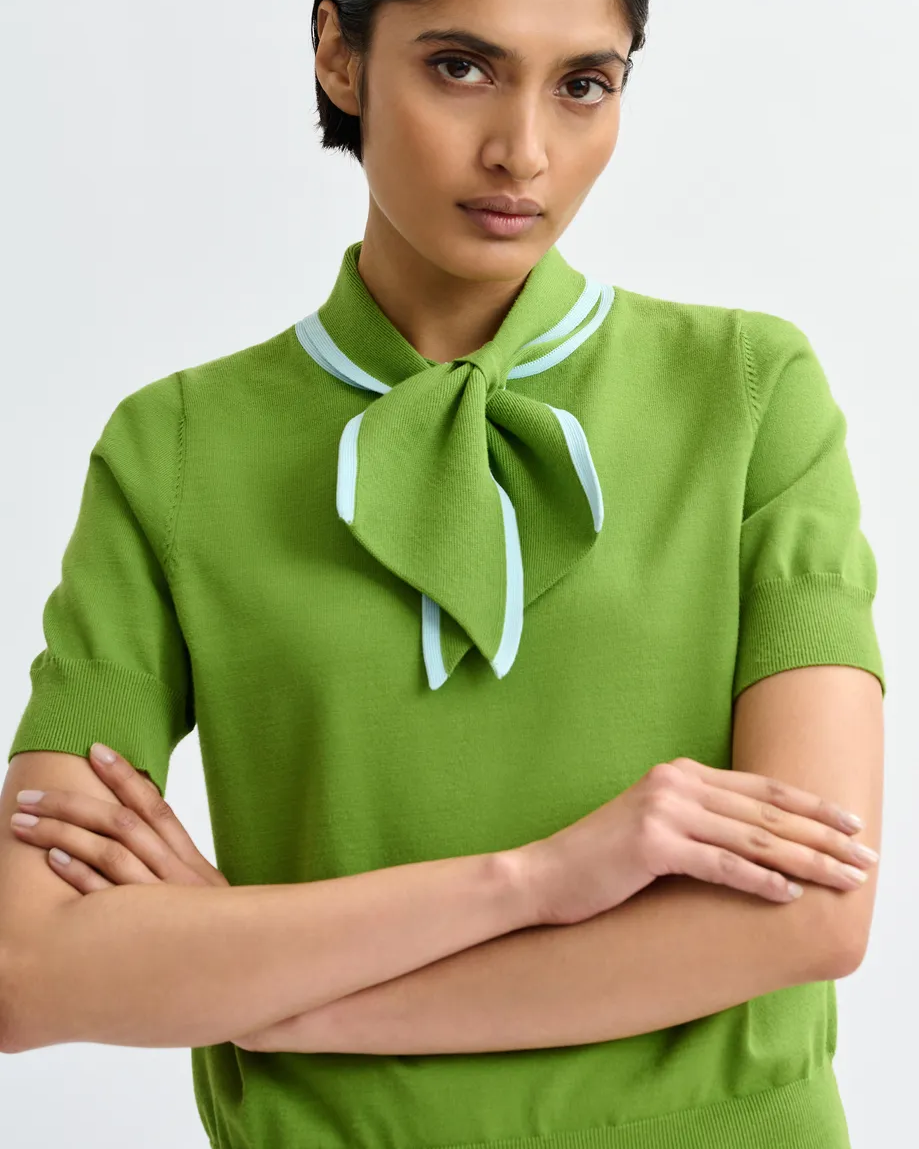 Jonda Contrast Colour Polo - Spirulina Green