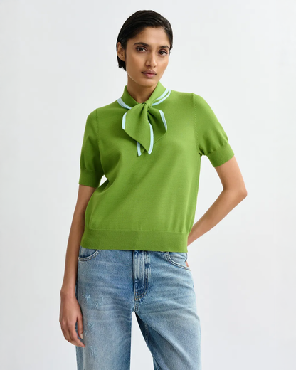 Jonda Contrast Colour Polo - Spirulina Green