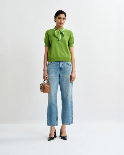 Jonda Contrast Colour Polo - Spirulina Green