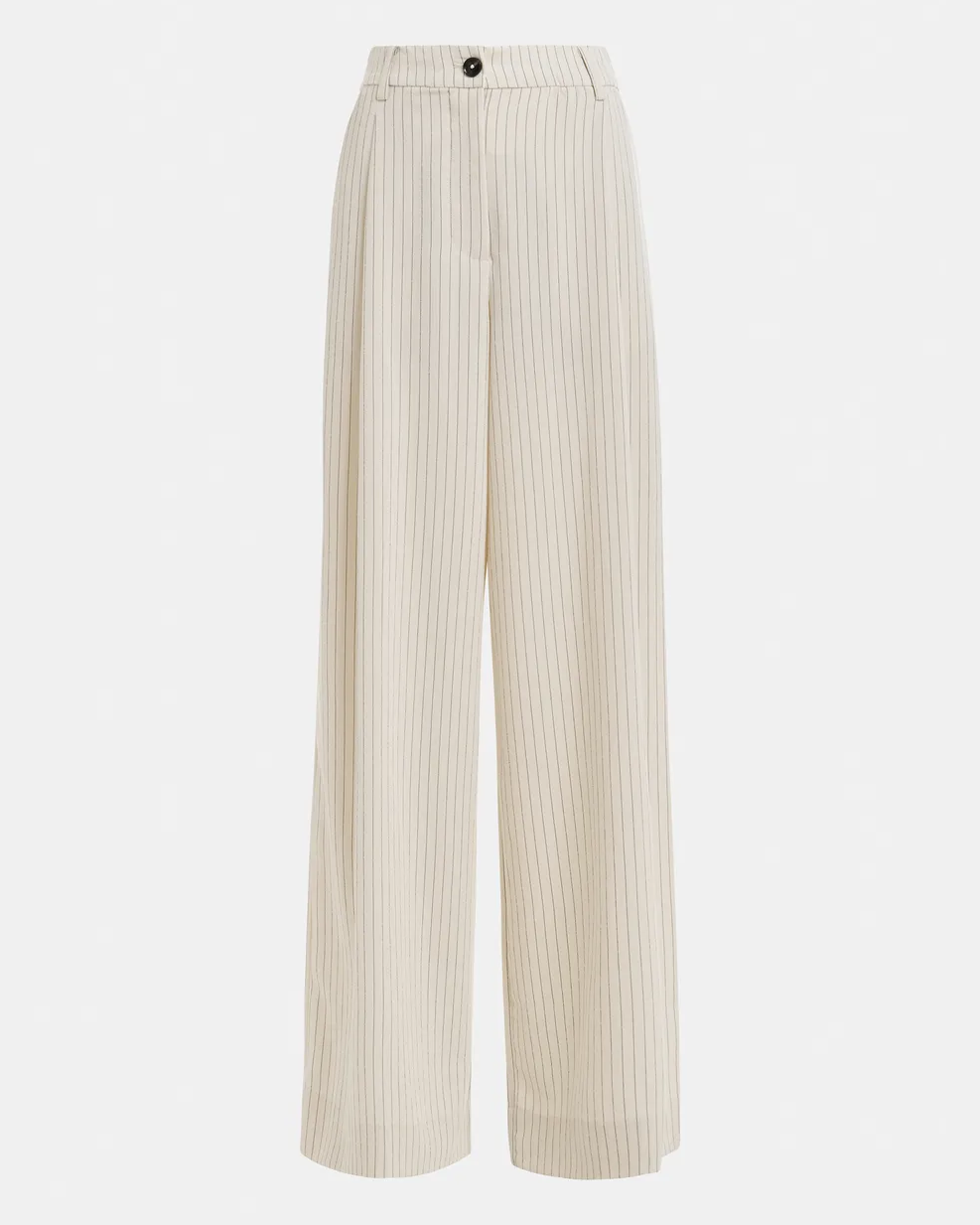 Josha Wide Leg Pinstripe Trousers - Vanilla Cream
