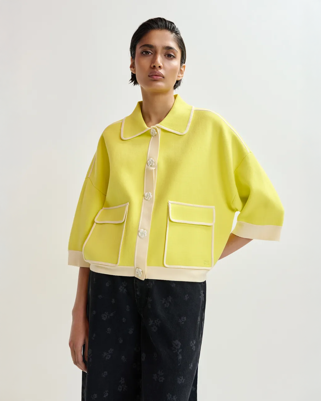 Jugly Knit Cardigan - Lemon Squeeze