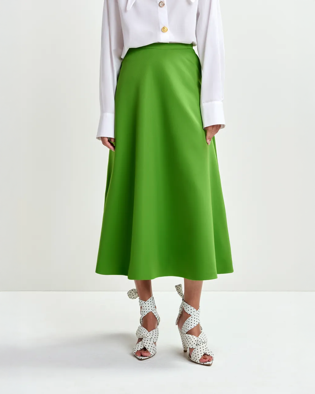 Julio Over The Knee Skirt - Spirulina Green