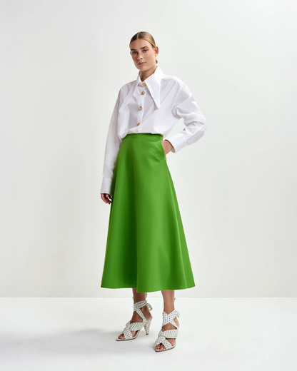 Julio Over The Knee Skirt - Spirulina Green