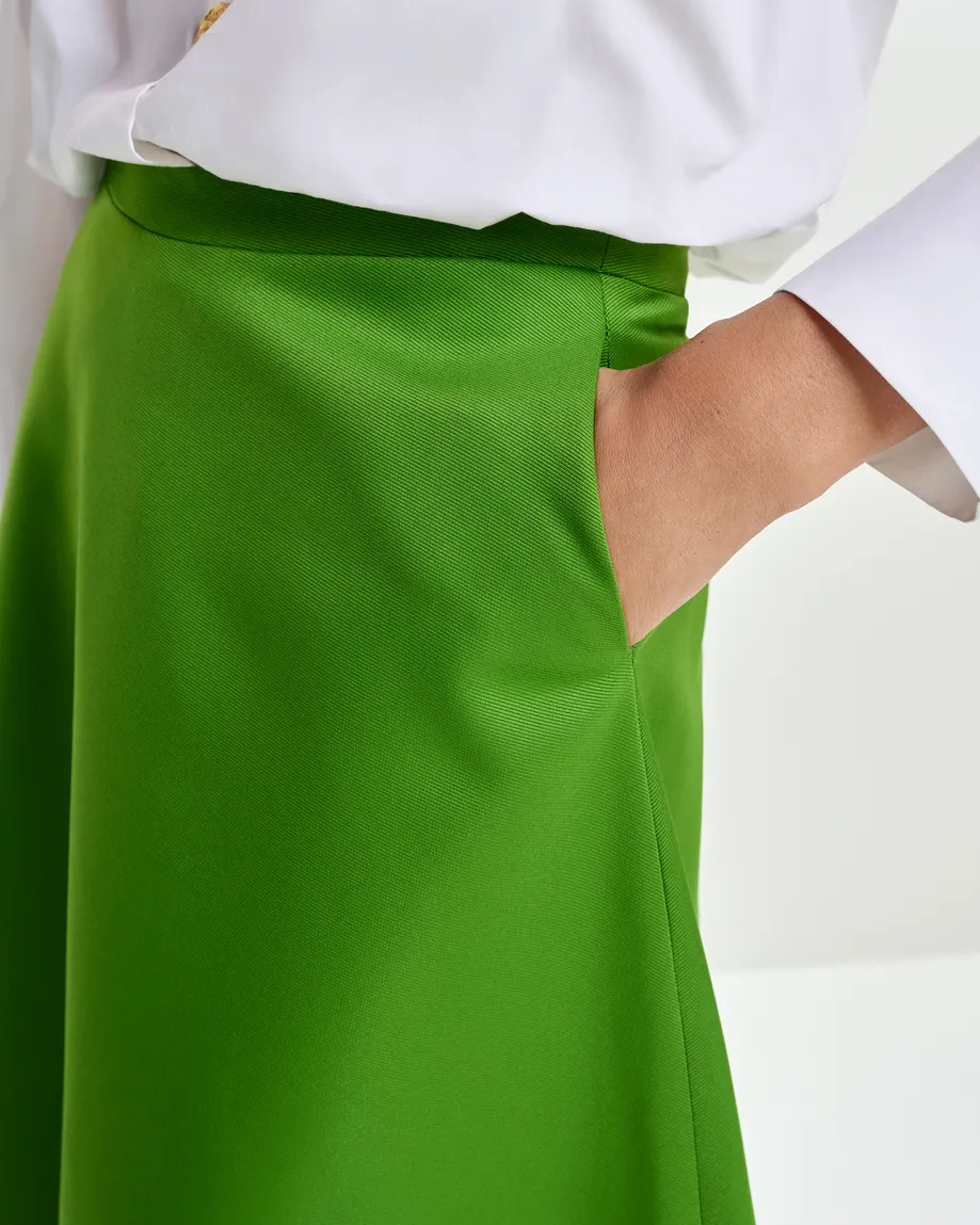 Julio Over The Knee Skirt - Spirulina Green