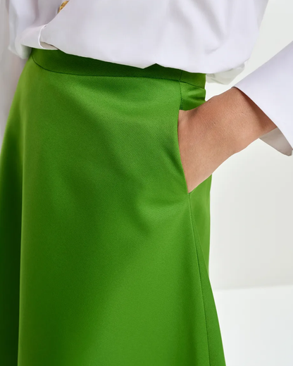 Julio Over The Knee Skirt - Spirulina Green