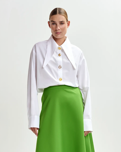 Julio Over The Knee Skirt - Spirulina Green