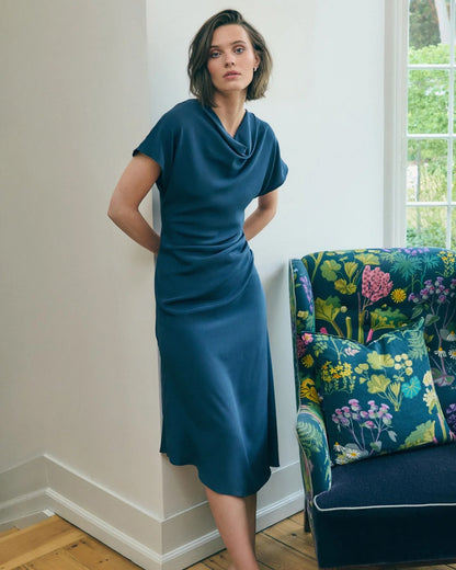 Jacinta Dress With Pleat Detail - Space