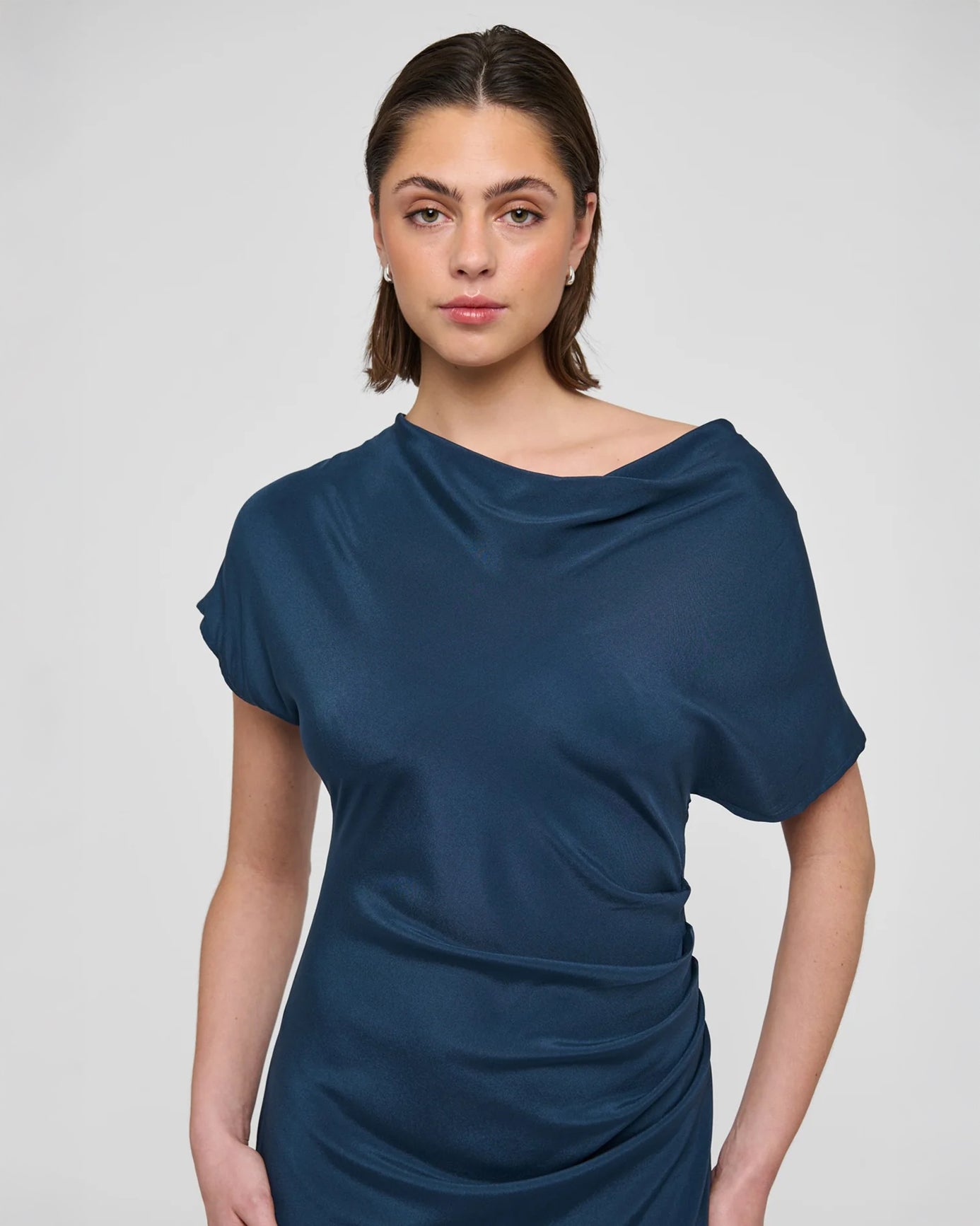 Jacinta Dress With Pleat Detail - Space