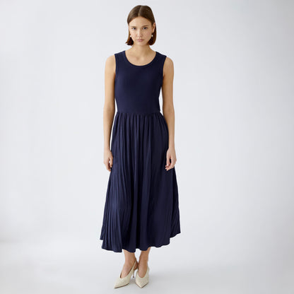 Jersey/Cotton Dress - Dark Blue