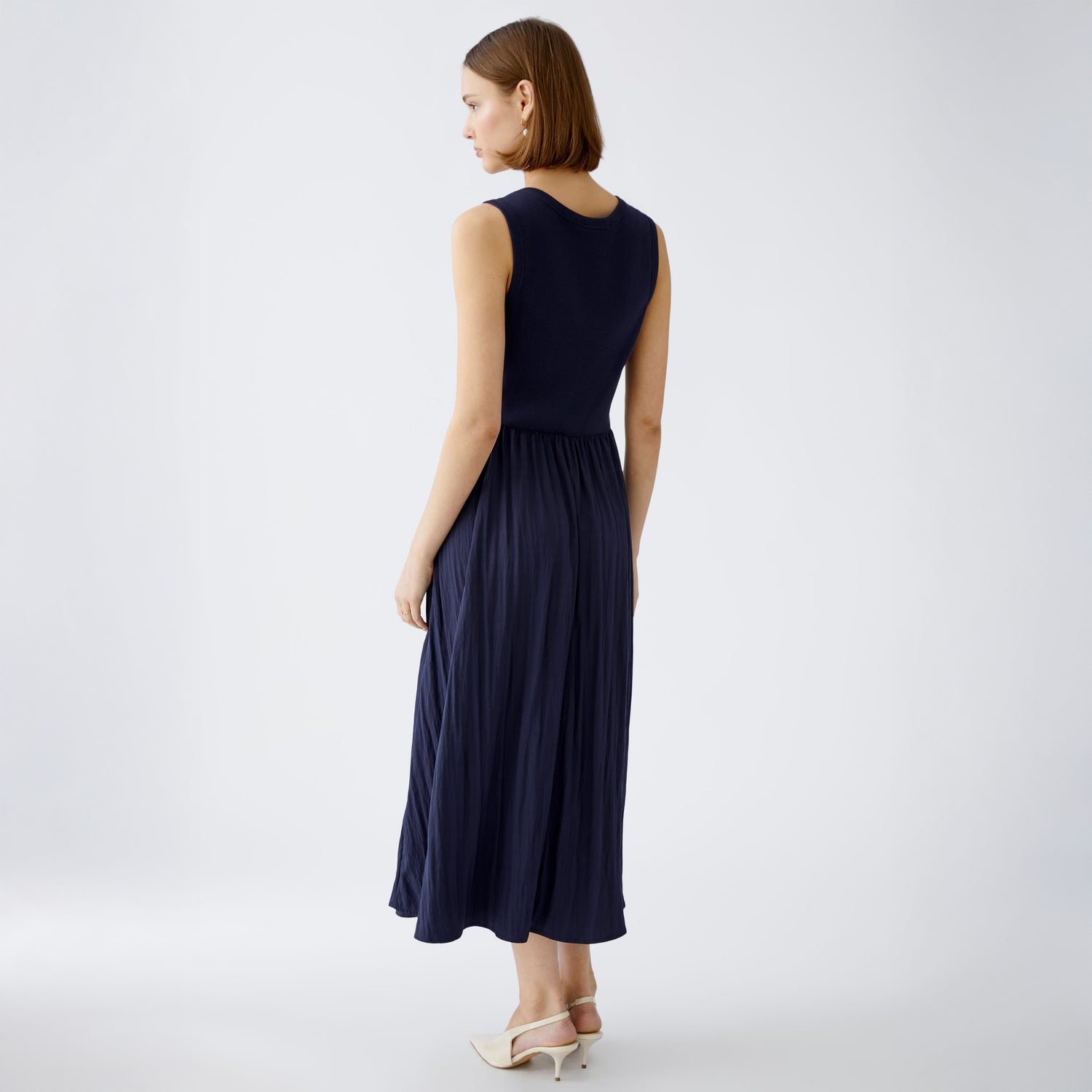 Jersey/Cotton Dress - Dark Blue