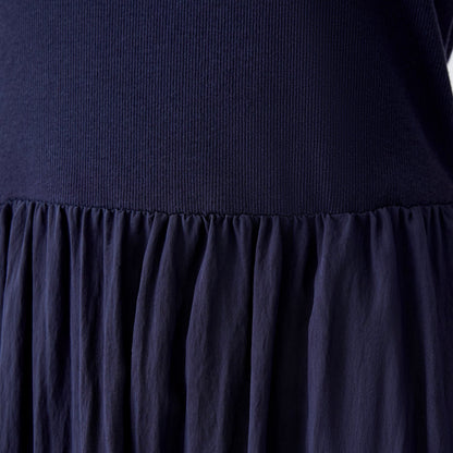 Jersey/Cotton Dress - Dark Blue