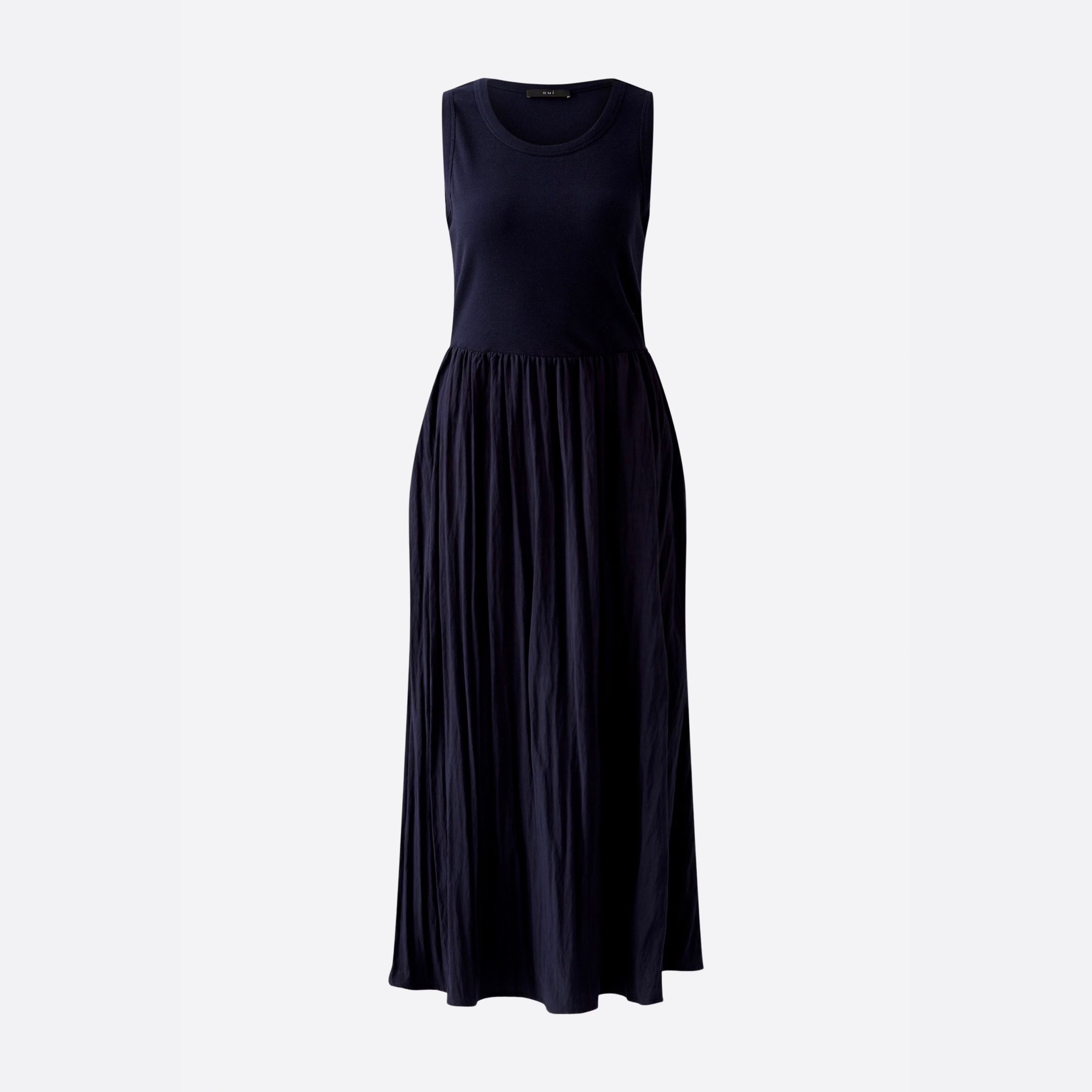 Jersey/Cotton Dress - Dark Blue