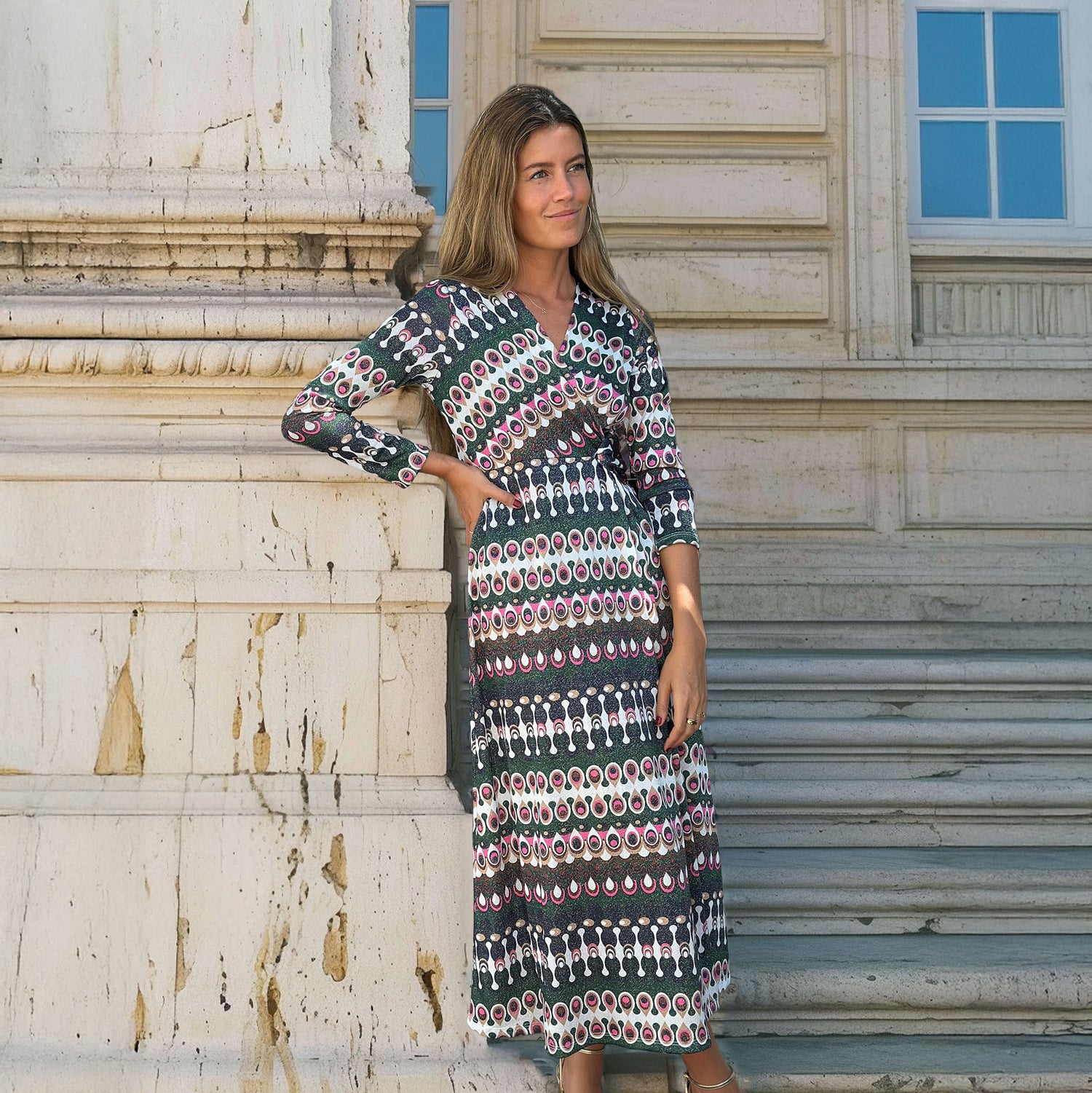 Jersey Geo Dress - Green