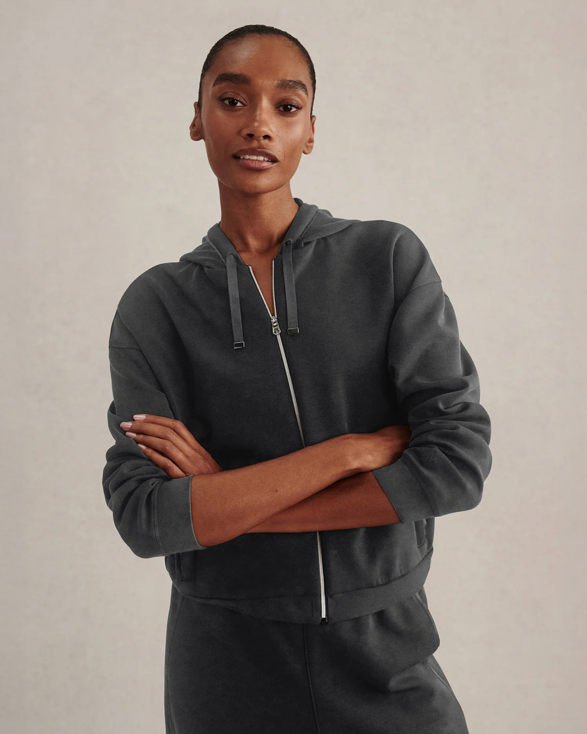 Jorgie Zip Through Hoodie - Black